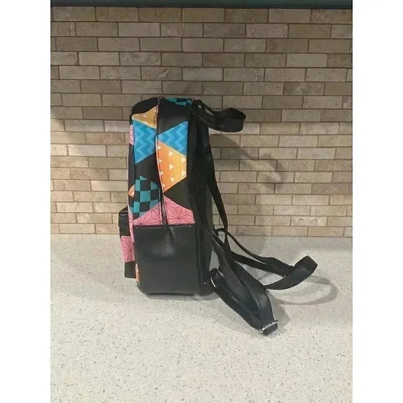 Demon Slayer: Kimetsu No Yaiba Nezuko Tanjiro Zenitsu Patchwork Mini Backpack TM - Picture 5 of 8